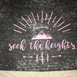 Grey and pink Alpha chi omega tee